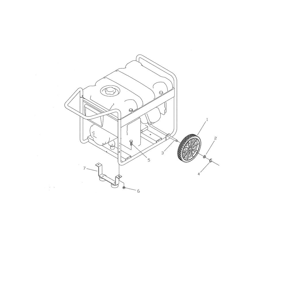 Wheel Kit Diagram and Parts List for 030430  Briggs and Stratton Generator